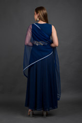 Deep Blue Slit Kurta Set_DSC7581-Edit