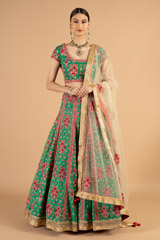 Emerald Green Pink Lehenga