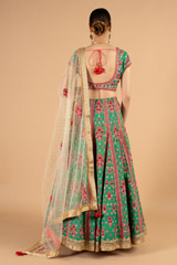 Emerald Green Pink LehengaDSC04942