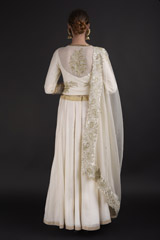 Ivory Chanderi Handloom Lehenga_DTR2931