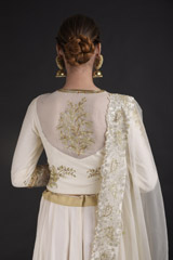 Ivory Chanderi Handloom Lehenga_DTR2932
