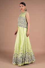 Floral Meadow Embroidered Skirt And Crop TopDSC05691