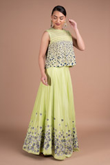 Floral Meadow Embroidered Skirt And Crop TopDSC05693