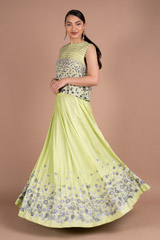 Floral Meadow Embroidered Skirt And Crop TopDSC05694