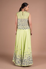 Floral Meadow Embroidered Skirt And Crop TopDSC05695