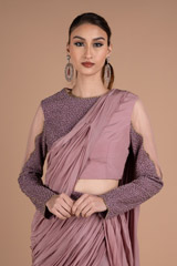 Crepe Draped Saree SetDSC06033