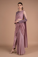 Crepe Draped Saree SetDSC06035