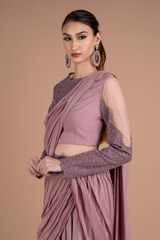 Crepe Draped Saree SetDSC06036