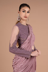 Crepe Draped Saree SetDSC06037