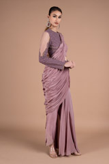 Crepe Draped Saree SetDSC06038