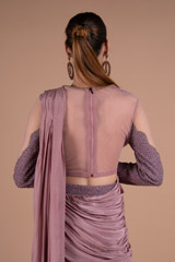 Crepe Draped Saree SetDSC06040