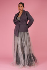 Metallic Jacket with Belt and Gownvideo