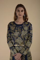 Blue Silk Trail Gown_DTR0756