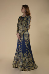 Blue Silk Trail Gown_DTR0759