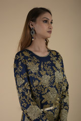 Blue Silk Trail Gown_DTR0760