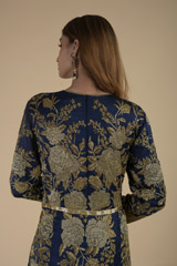 Blue Silk Trail Gown_DTR0763