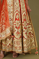 Gold Embellished Red AnarkaliDSC07245