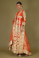 Gold Embellished Red AnarkaliDSC07246