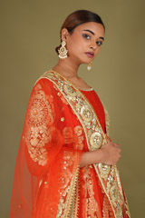 Gold Embellished Red AnarkaliDSC07247