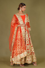 Gold Embellished Red AnarkaliDSC07248