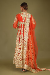 Gold Embellished Red AnarkaliDSC07251