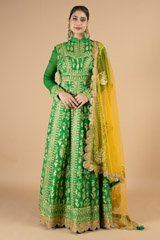 Green Golden Dori Anarkali Set