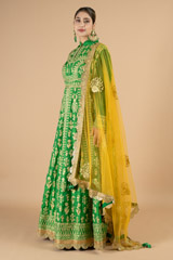 Green Golden Dori Anarkali SetDSC09009