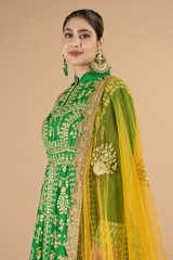 Green Golden Dori Anarkali SetDSC09010
