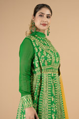 Green Golden Dori Anarkali SetDSC09012