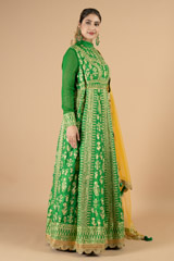 Green Golden Dori Anarkali SetDSC09013