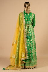 Green Golden Dori Anarkali SetDSC09017