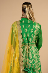 Green Golden Dori Anarkali SetDSC09018