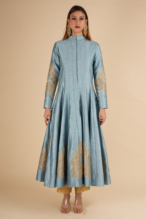 Royal Light Blue Embroidered Suit