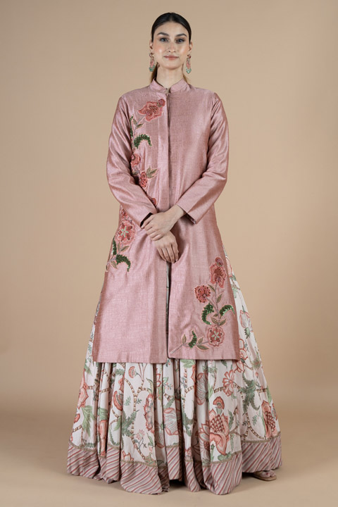 Pink Lehenga with Jacket