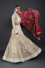 Ivory Chanderi Silk LehengaIMG_7438