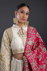 Ivory Chanderi Silk LehengaIMG_7442