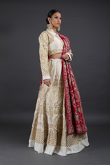 Ivory Chanderi Silk LehengaIMG_7458