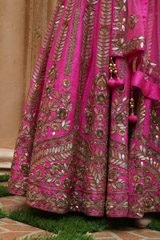 Hot Pink Raw Silk LehengaIMG_0778