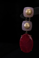 Pink Brick Onyx EarringsIMG_0128