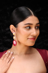 Pink Brick Onyx EarringsIMG_0854