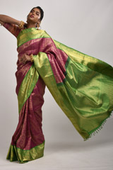 Purple Zari Silk Saree