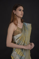 Blue Silk Saree_DTR1018