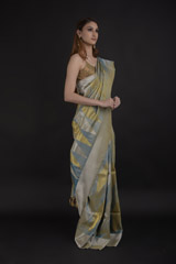 Blue Silk Saree_DTR1019