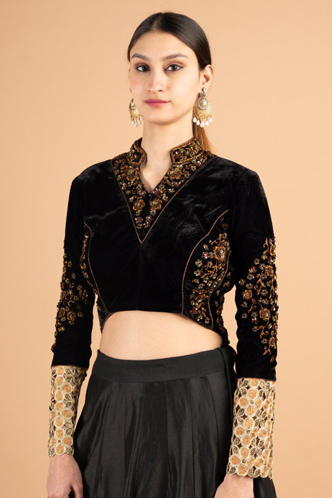 Full Sleeve Velvet Blouse