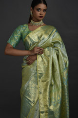Pista Green Silk Saree_DSC5629