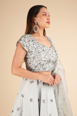 Silk Crystal Sequins And Bead LehengaDSC02051