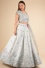 Silk Crystal Sequins And Bead LehengaDSC02054