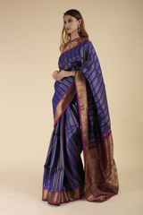 Navy Blue Kanjeevaram Saree_DTR1054