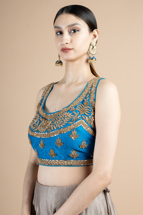 Blue Zari Blouse