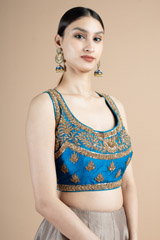 Blue Zari BlouseDSC09715